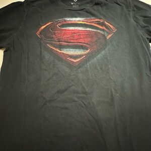 DC Comics Black and Red Superman Emblem Tee